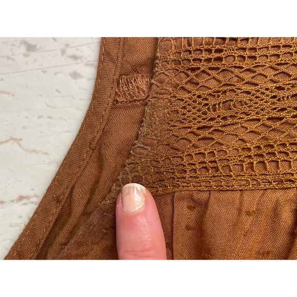 Old Navy Cotton Blend Brown Sleeveless Embroidered Swing Blouse, Size XXL - Picture 13 of 13